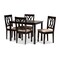 Baxton Studio Reneau Sand Upholstered Espresso Finished Wood 5-Piece Dining Set 153-9403-8026 - alternate 1